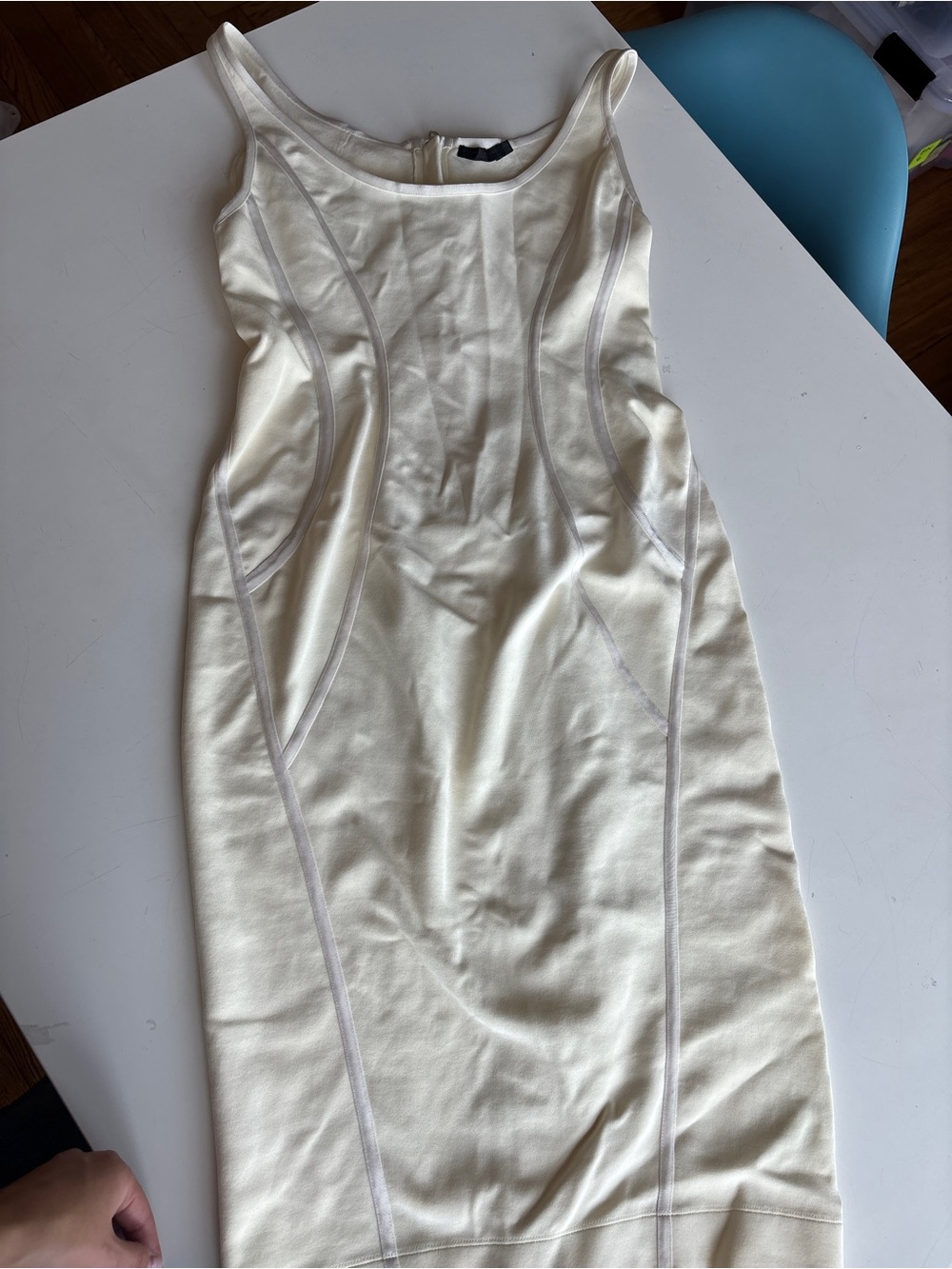 Donna Karan Ivory Sculpted Tank Sheath Dress